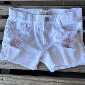 Guess girls white denim shortie shorts, size 6, so cute!